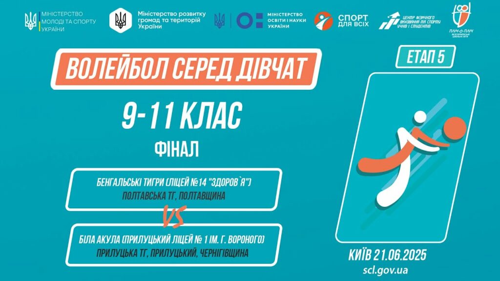 14:30 ВОЛЕЙБОЛ | Дівчата 9-11 класи | Гра за 1 місце | Пліч-о-пліч: Етап 5